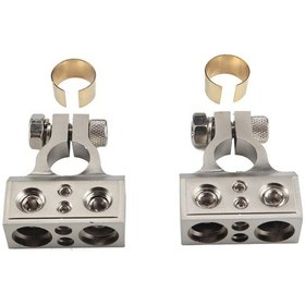 Resim Sones 2 Adet Pozitif Ve Negatif Araba Metal Akü Konnektörleri Terminalleri Kitleri İle Kelepçeler Klipler 