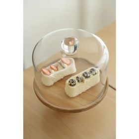 Resim Leo Akasya Standlı Cam Kek Fanusu Ayaklı 28 cm Dev Boy 