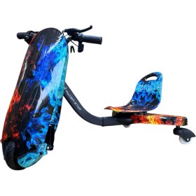 Resim Ryder Star Drift Car Drift Scooter Elektrikli Kaykay Hoverboard Dirift Kar Bluetooth Hoparlör LED Işıklı RS-R1 Bicolor Flame Grafiti 
