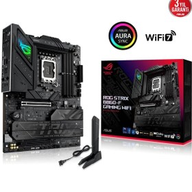 Resim ASUS Rog Strıx B860-f Gamıng Wıfı, 4xddr5, 4xm.2, Hdmı, Dp, Type-c, Wi-fi 7, Bluetooth V5.4, Intel C 