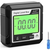 Resim Dijital Seviye Kutusu: Manyetik Bazlı Açı Ölçer, Inklinometre Ve Seviye Cihazı - 4x90 Aralık, Lcd Ekranlı, Hassas Ölçüm Siyah-beyaz Beyaz Beyaz 