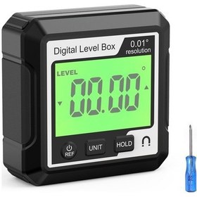 Resim Dijital Seviye Kutusu: Manyetik Bazlı Açı Ölçer, Inklinometre Ve Seviye Cihazı - 4x90 Aralık, Lcd Ekranlı, Hassas Ölçüm Siyah-beyaz Beyaz Beyaz 