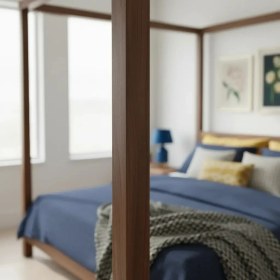Resim Latanwood Blume Ahşap Karyola 