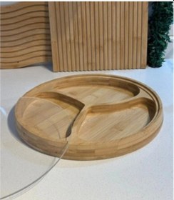 Resim 9056385635970drvs - Kapaklı 3 Bölmeli Bambu Çerezlik Çok Renkli 