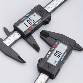 Resim 6 İnç Hassas Dijital Kaliper Büyük LCD Ekranlı – Dayanıklı Kompozit Malzeme, Siyah Metal Gövde, Ofis ve Endüstriyel Kullanım İçin İdeal, 60.96 cm'ye Kadar Ölçer, Hassas Ölçüm Aracı | Modern Dijital Kaliper | Kullanıcı Dostu Tasarım 