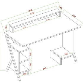 Resim Milano Oyuncu Masası , Siyah - Kırmızı, 120 cm Siyah 