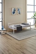 Resim Unimet Alchera Daybed Tek Kişilik Sedir Metal Karyola Beyaz 
