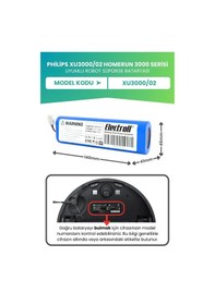 Resim Philips Xu3000/02 Homerun 3000 Serisi Uyumlu Batarya Ultra Yüksek Kapasite 6400mah Robot Süpürge 