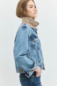Resim Trucker Regular Fit Kadın Jean Ceket - L 
