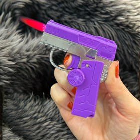 Resim Stres Çarkı Renkli Alevli Tabanca Çakmak 6282 - Sarı 