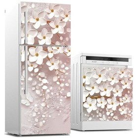 Resim Buzdolabı Ve Bulaşık Makinası Beyaz Eşya Sticker Kaplama 3D Pembe (540884477) 