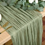 Resim 1 Adet, Boho Masa Koşusu, Polyester Plise Masa Koşusu, Gaze Masa Örtüsü, Rustik Dekorasyon, Düğün Dekorasyonu, Duş Tatil Parti Dekoru 