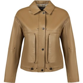 Resim Madlen Kadın Kahverengi Oversize Deri Ceket - Kahverengi / M 