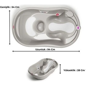 Resim Okbaby Bebek Banyo Seti Onda Evolution Dijital Termometreli Çift Yönlü Bebek Küveti A. Gri & Bebek Küvet Taşıyıcı 