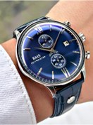 Resim Romanson Fonksiyonlu Lacivert Renk zel Tasarım Deri Kordon Çelik Kasa Erkek Kol Saati 1332.11MR 