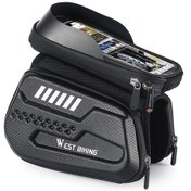 Resim Novahub Batı Bisiklet Bisiklet Sert Kabuk Ön Kiriş Yansıtıcı İki Taraflı Telefon Kılıfı Siyah Siyah Siyah 