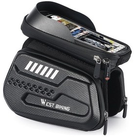 Resim Novahub Batı Bisiklet Bisiklet Sert Kabuk Ön Kiriş Yansıtıcı İki Taraflı Telefon Kılıfı Siyah Siyah Siyah 