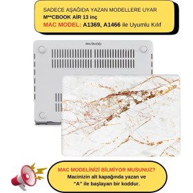 Resim McStorey Macbook Air Kılıf 13 inç Mermer10NL (Eski USB'li Model 2010-2017) A1369 A1466 ile Uyumlu 