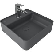 Resim KALE Smartedge 45*45 Kare Lavabo Mat Antrasit Gri 