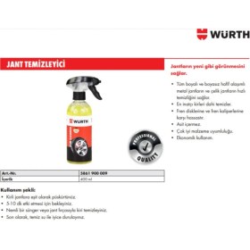 Resim Würth Oto Aksesuar Jant Temizleyici 400ML Asit İçermeyen Çok Amaçlı Kullanım için İdeal 