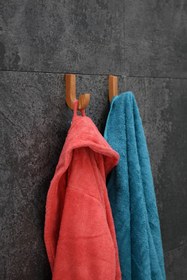 Resim Hagen Yapışkanlı Ahşap Banyo Askılık 2'li J Askı 