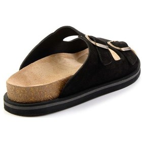 Resim Bambi Siyah Leather Erkek Terlik E04801198002 