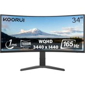 Resim Koorui 1ms 165Hz 34" 3440X1440 Wqhd Curved Gaming Monitör 34E6UC 