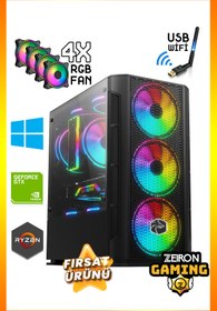 Resim Zeiron Robo K08 R5-3600 16GB 256GB M.2 SSD+1TB HDD GTX1050Ti Oyuncu Masaüstü Bilgisayarı 