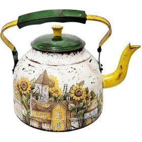 Resim Uretti - Hacer 4951 5893 El Yapımı Ay Çiçeği Temalı Dekoratif Çaydanlık 