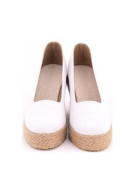 Resim Star Tombis Beyaz Beyaz Platformlu Keten Dolgu Topuk Pl1000-1054 Beyaz 