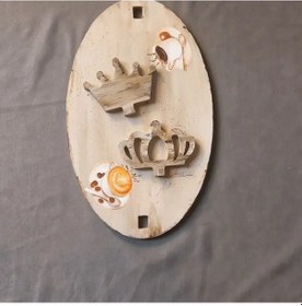 Resim Uretti - Gülnur 8452 - 3415 El Yapımı Hayat Arkadaşı Temalı Ahşap Tepsi 1 Adet 