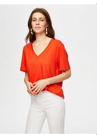 Resim Faik Sönmez V Yaka Kısa Kol Kadın T-shirt Bs25tsh001 Narçiçeği 
