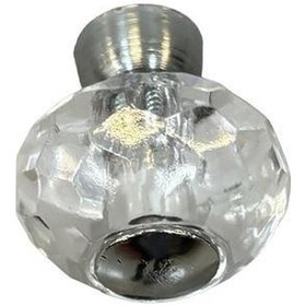 Resim Kulp Kristal Naturel Düğme Krom 30mm Şeffaf 