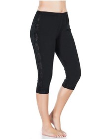 Resim Derya Kurşun Şeritli Kısa Kadın Tayt 417 Gri 