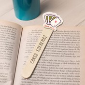 Resim Poker Simgeli İsimli Ahşap Kitap Okuma Ayracı 