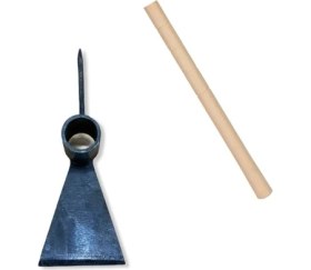 Resim Sürmene Küçük Çift Taraflı Baltalı Kazma - Dövme Çelik - Saplı 