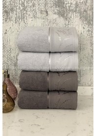 Resim Ditsy El-yüz Havlusu 4 Adet-antrasit-gri Antrasit - Gri 