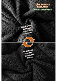 Resim Ultra Yumuşak Tek Kişilik Çift Taraflı Wellsoft Peluş Yorgan Yıkanabilir 160x220 Siyah Siyah 