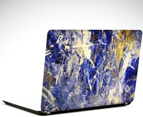 Resim Mavi Ve Beyaz Soyut Laptop Sticker 17 Inch (39X27Cm) 