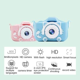 Resim Lisa Butik Mini Eğitici Çocuk Fotoğraf Makinesi Kılıflı Kamera Çocuklar Için Dijital Fotoğraf ve Oyun Makinesi 