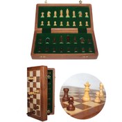 Resim Mıknatıs Taşlı Ahşap Katlanabilir Kutulu Satranç Oyunu 17.5 Cm G611 
