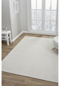 Resim Cozy Wool Beyaz Halı Salon Oturma Odası Çocuk Odası Yatak Odası Halısı 710 Beyaz 