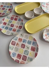 Resim Takım Kahvaltı Colors Noyan 12 Parça 6 Kişilik Desenli 
