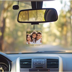 Resim Ejoya Kişiye Özel Fotoğraflı Güzel Ailem Karikatür Araba Dikiz Ayna Süsü 114959 