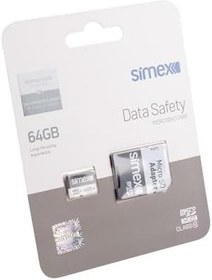 Resim Simex 64 GB Hafıza Kartı SD Kart Adaptörlü 100 Mb/s Class 10 Micro SD, TYC63D7E3304A16F1376B2400 