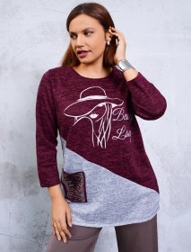 Resim Bısmon Büyük Beden Sıcak Ve Şık Tunik 455559317 Bordo 