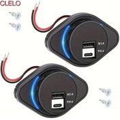 Resim 2 Takım Clelo 12v Usb C Soket Çift Pd3.0 Qc3.0 24w 24v Araba Usb Portu Tip C Usb Güç Soketi 