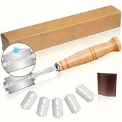 Resim 1 adet Paslanmaz Çelik Ekmek Bıçağı, Ekmek Kesici, Profesyonel Ekmek Pişirme Kesme Aracı - Hamuru Doğru ve Güvenli Bir Şekilde Dilimleyin, Restoranlar/Yemek Kamyonları/ Fırınlar için Uygun 