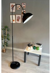 Resim Bamyum Siyah Lambader Hareketli Başlık Modern Dekoratif Metal Oturma Çalışma Odası Lambası Siyah 