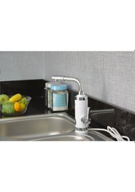 Resim Elektrikli Sıcak Musluk Ani Su Isıtıcı Termal Şofben Musluk Asg5b Beyaz 